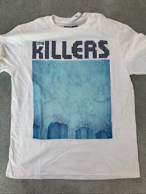The Killers Band Tee - White with Blue Graphic